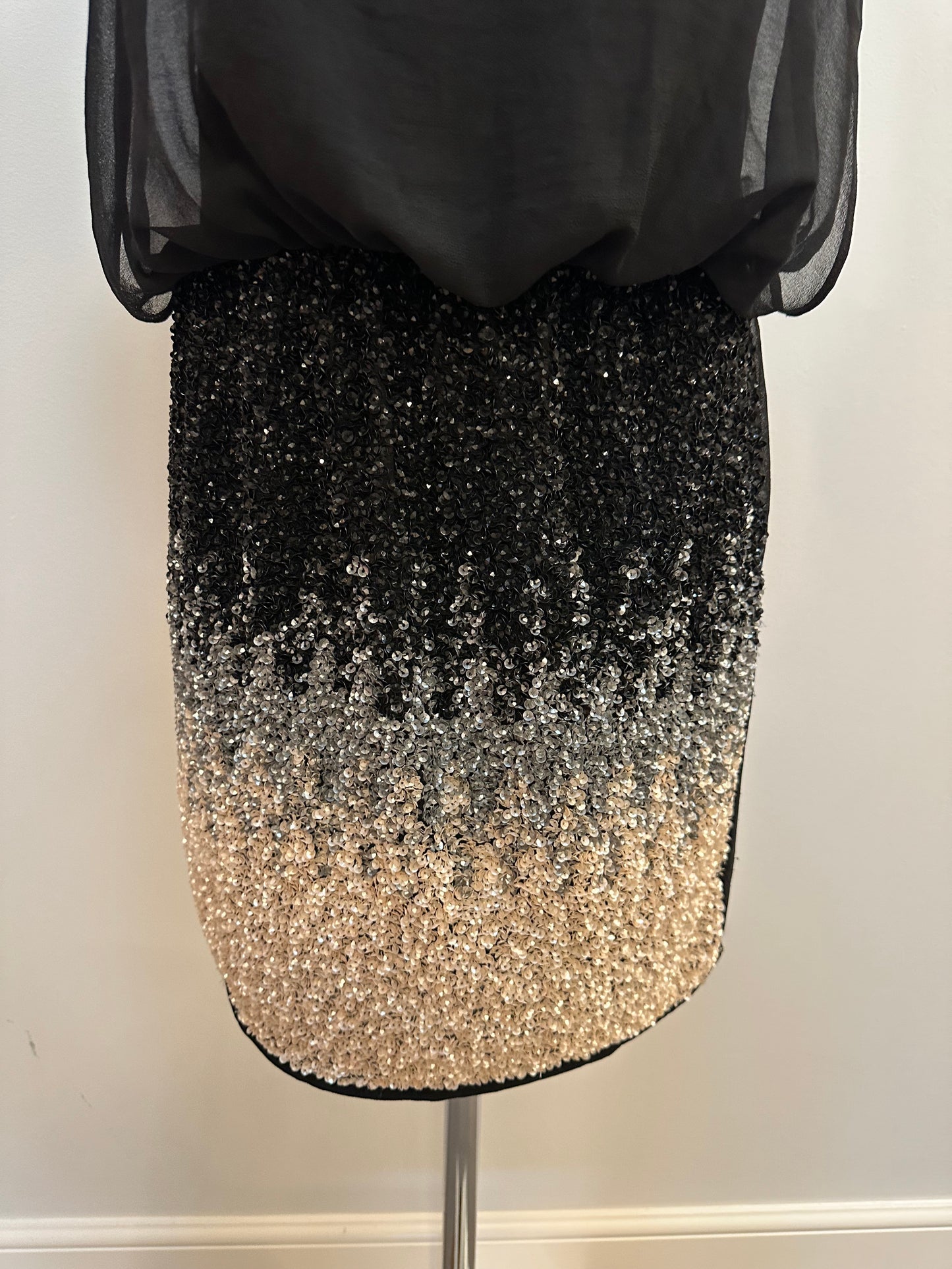 Lace & beads black sequin dress size M fitting upto size 12