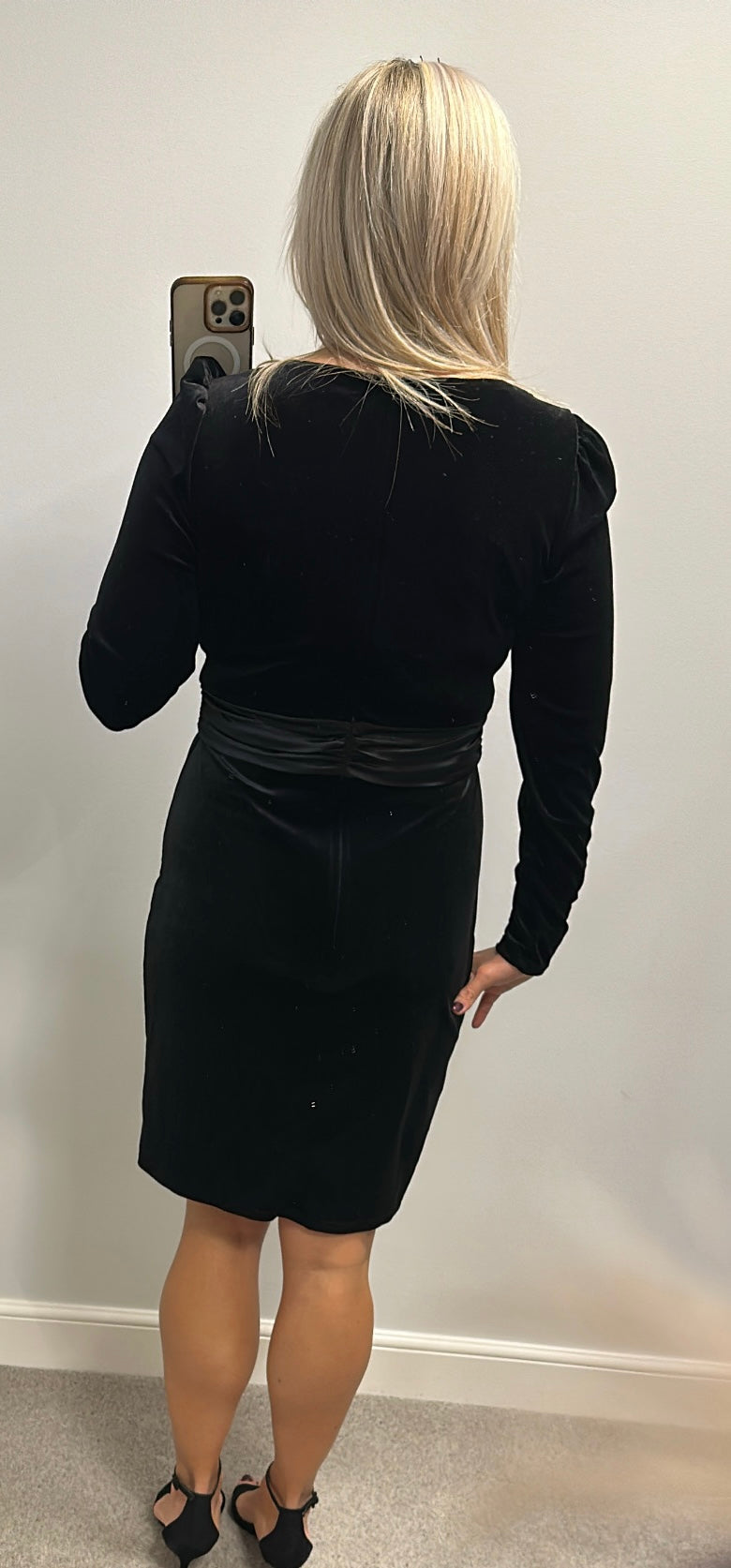 Monsoon black velvet dress size 10