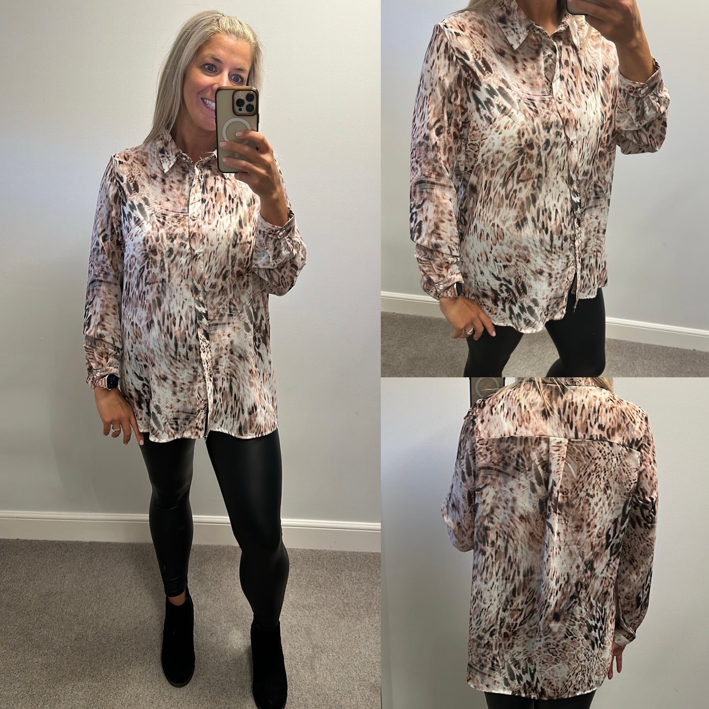 Lipsy animal print shirt size 16