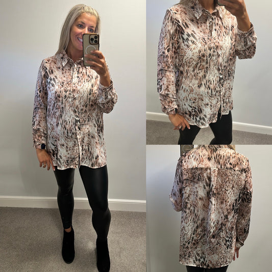 Lipsy animal print shirt size 16