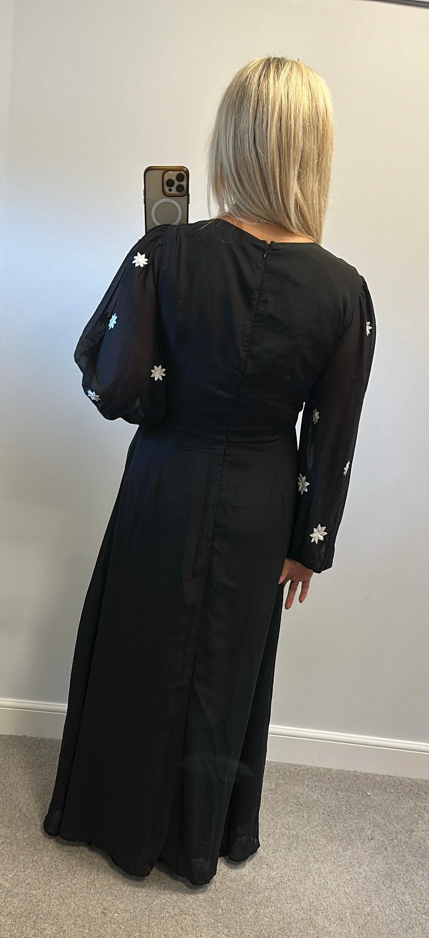 The collection black and white embroidered flower dress size 14