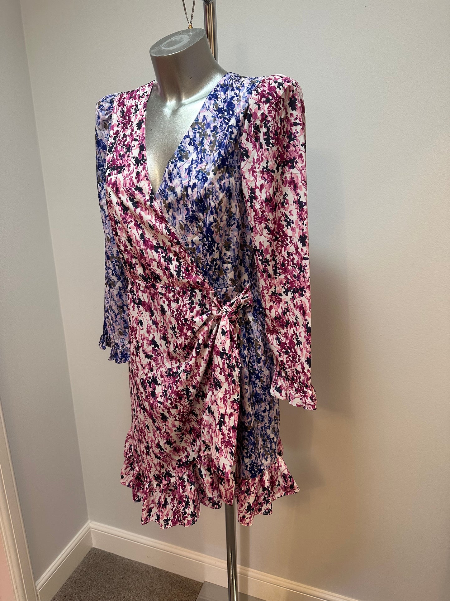 French connection purple and pink print dress size 12