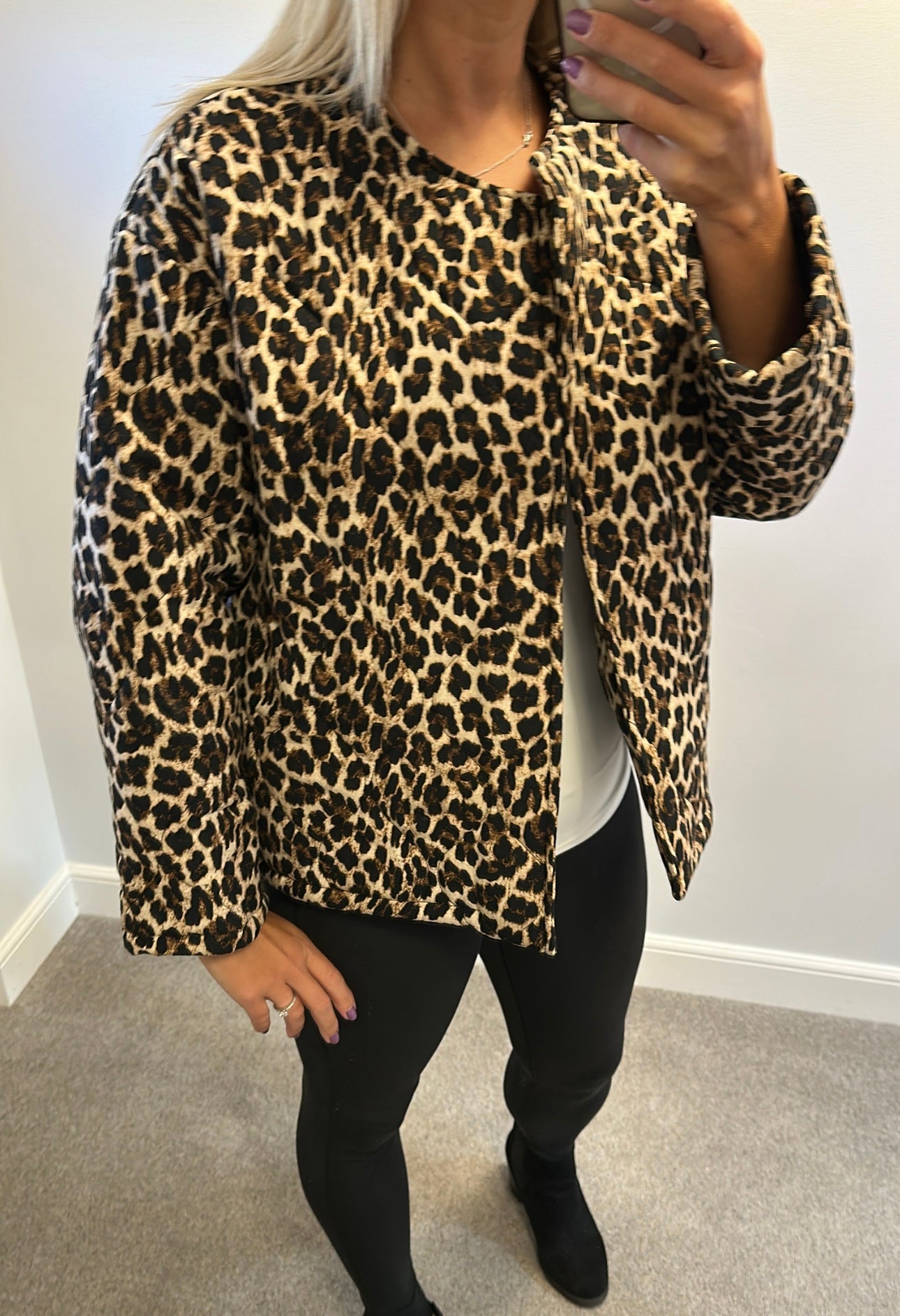 Made in Italy animal print jacket would fit upto size 18
