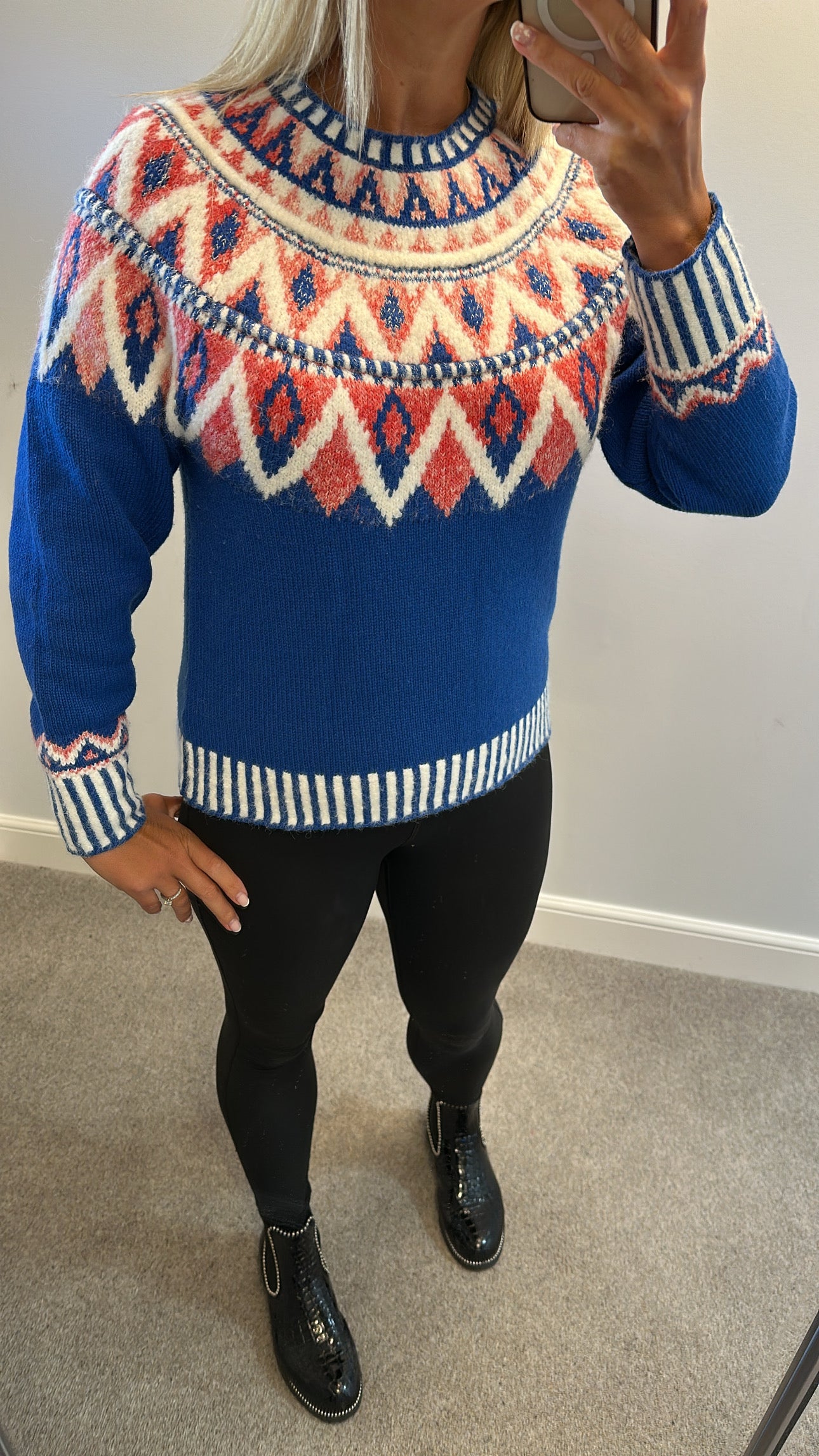 White stuff blue knit jumper size 8 (oversized would fit upto size 12)