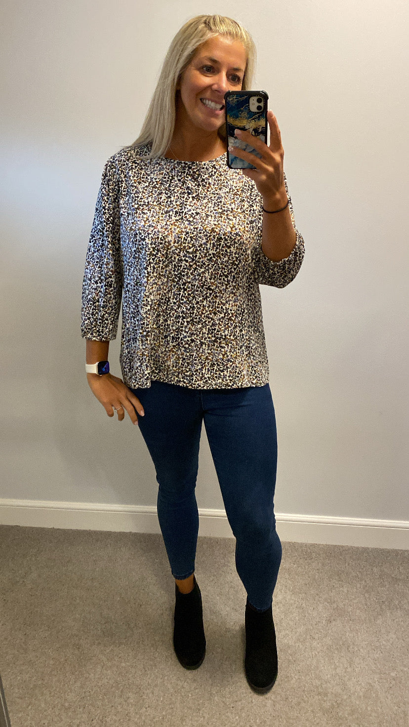Fat face print top size 16