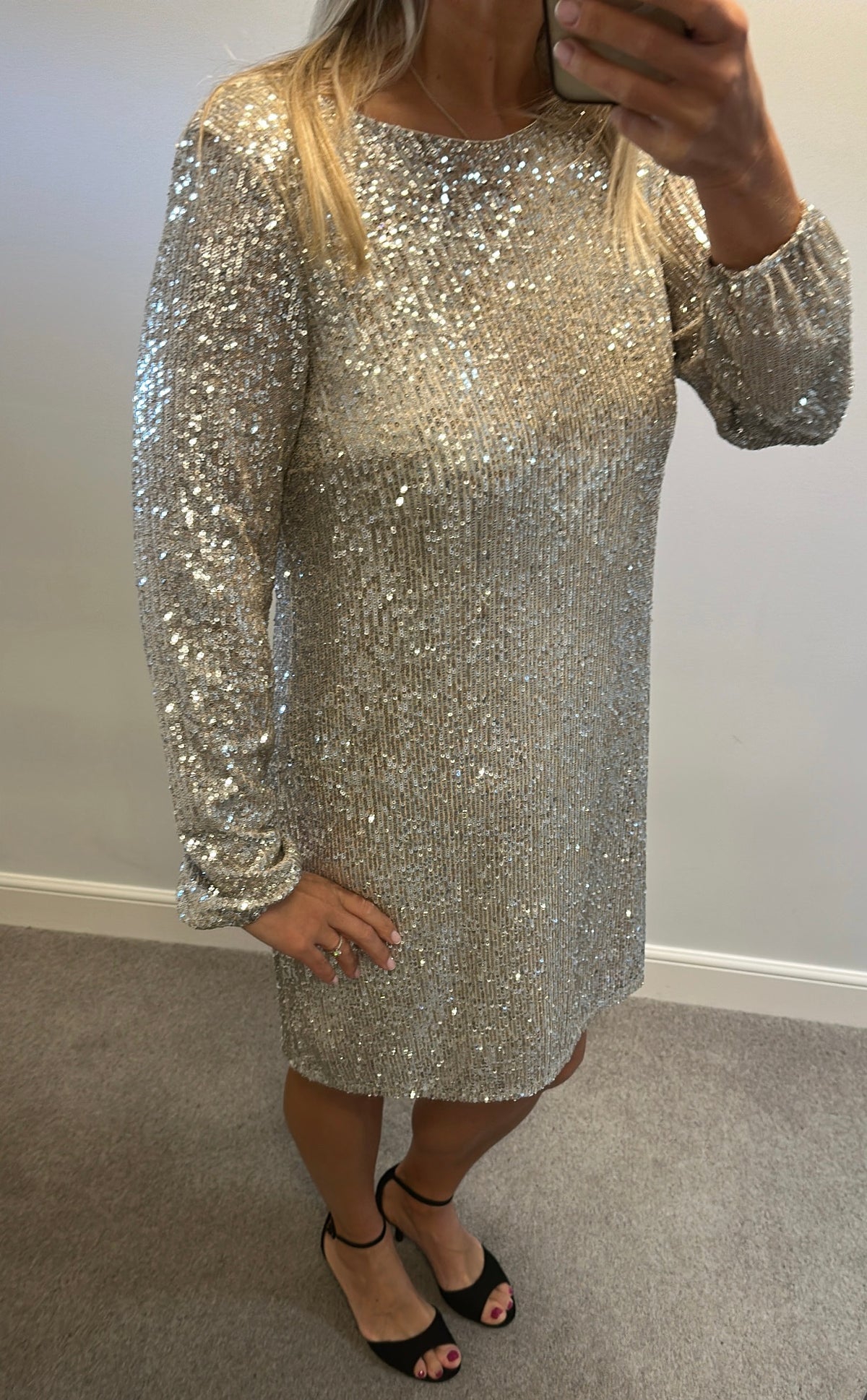 Wallis silver sequin dress size 12