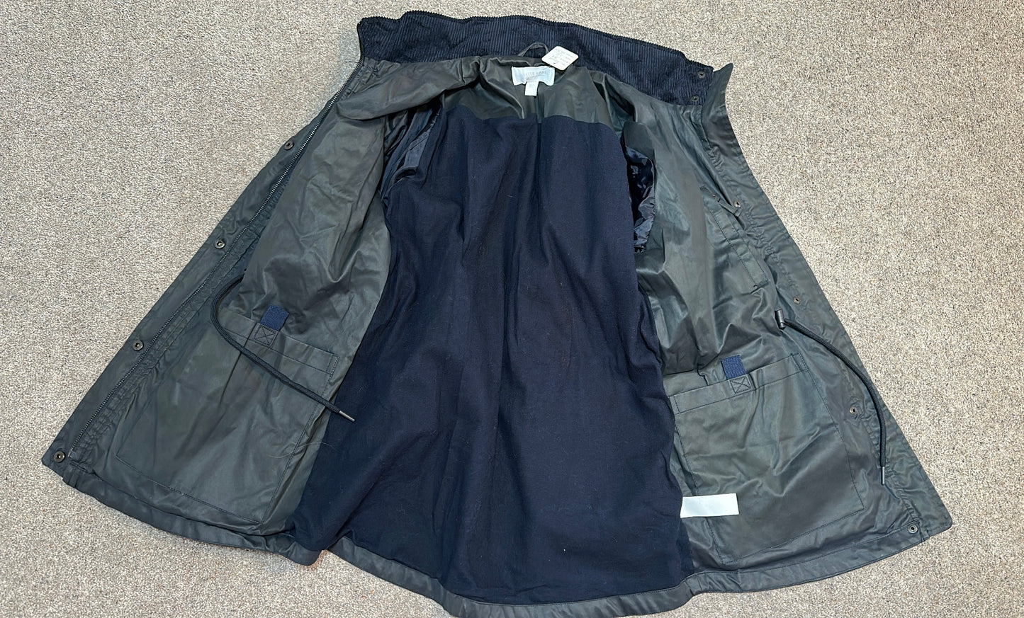 White stuff navy jacket with pack away hood size 12