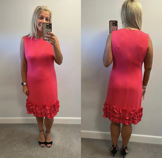 Kaleidoscope pink ruffle hem dress size 16 brand new with tags