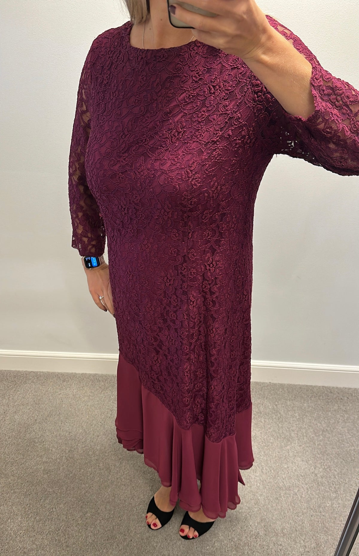Joanna Hope burgundy lace dress size 18