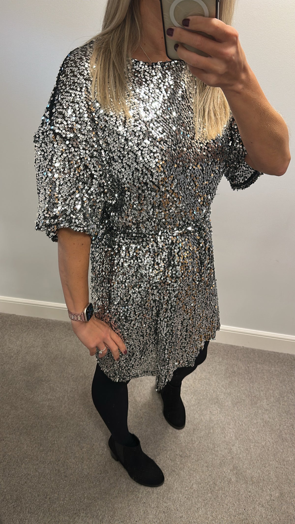 Primark silver sequin dress size 16