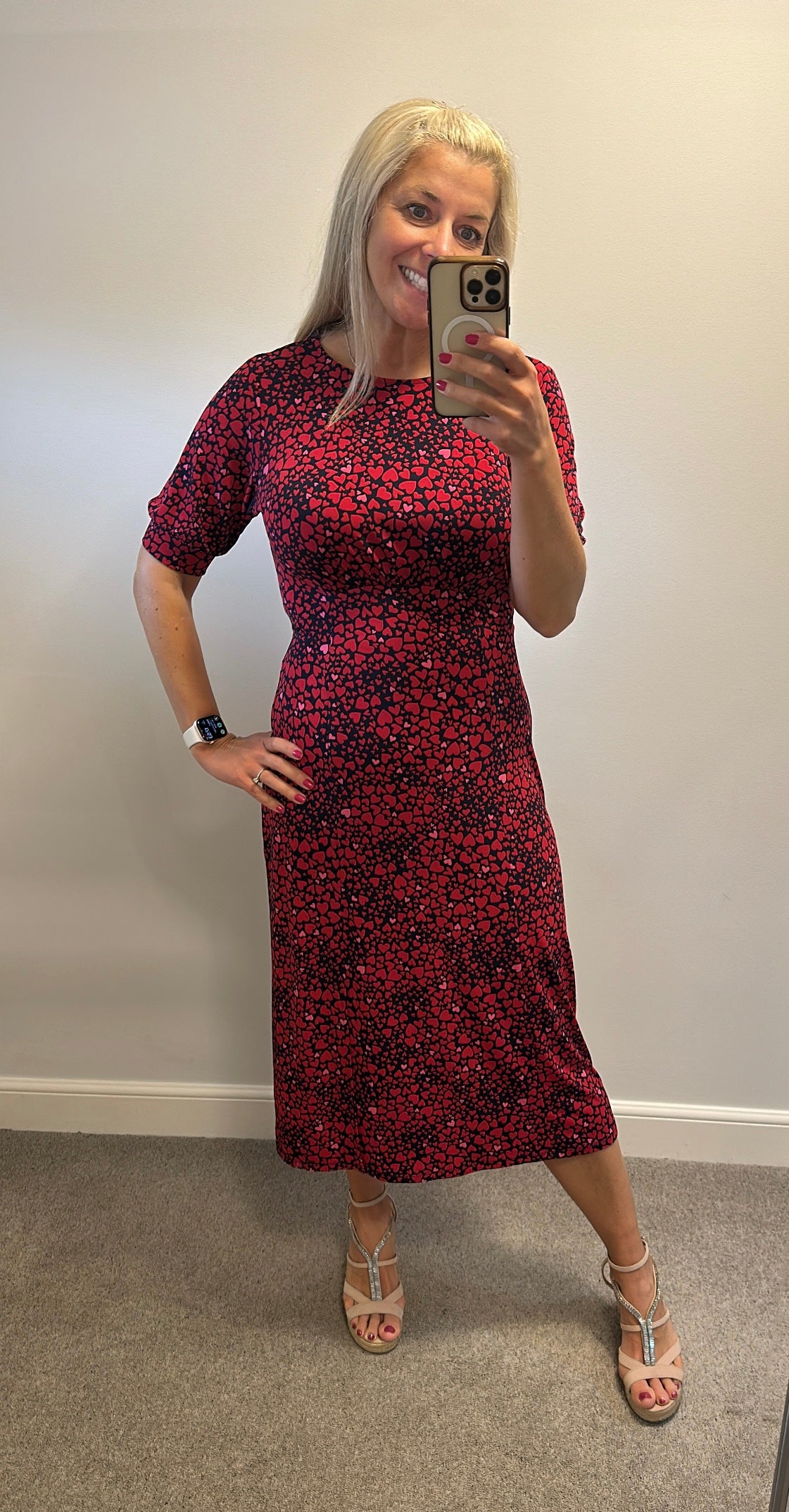 Oasis black heart midi dress size M would fit upto size 14
