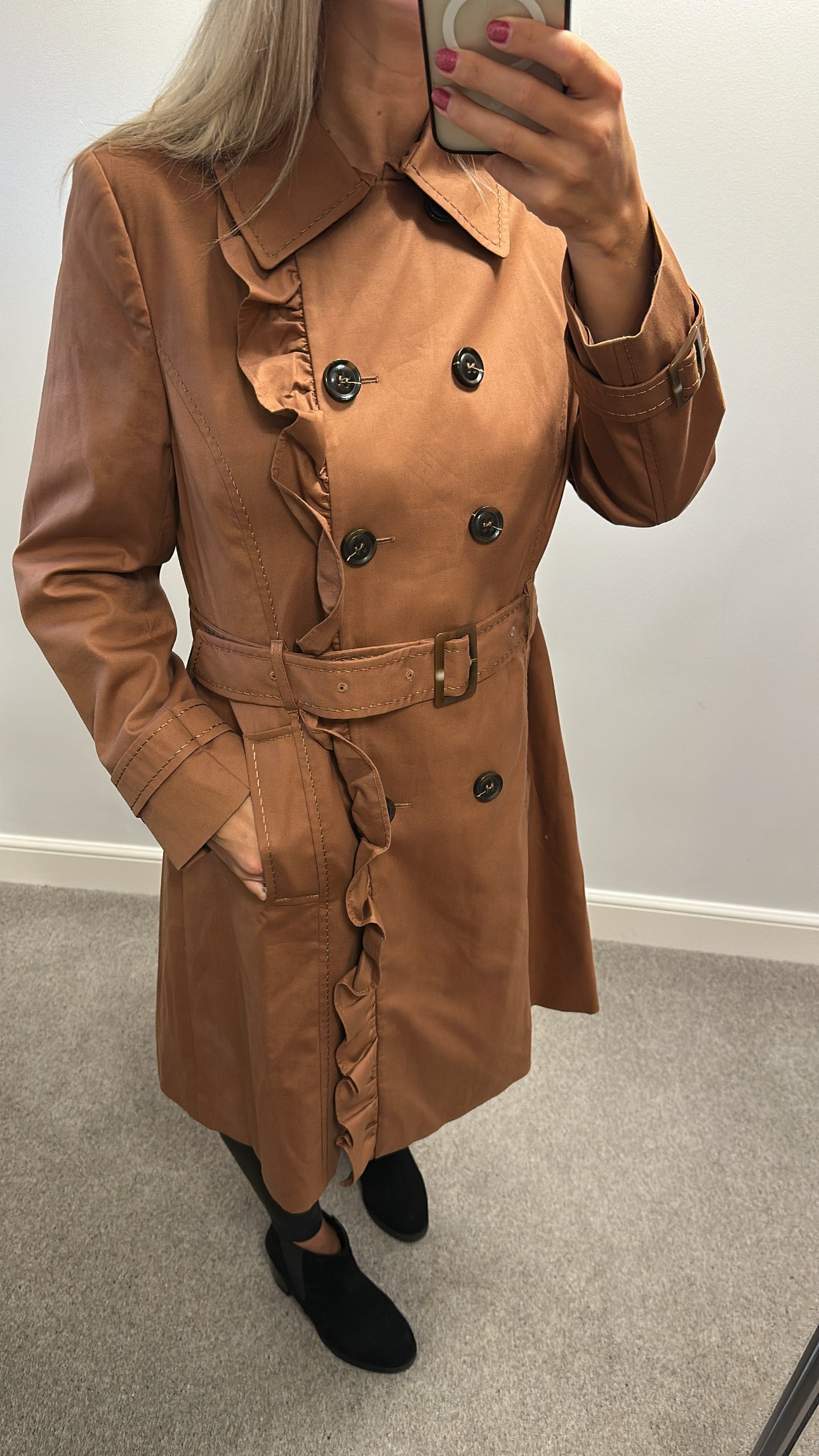 Peruna brown trench coat size 16