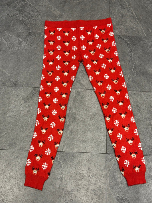 Atmosphere red reindeer knit Christmas leggings size 12