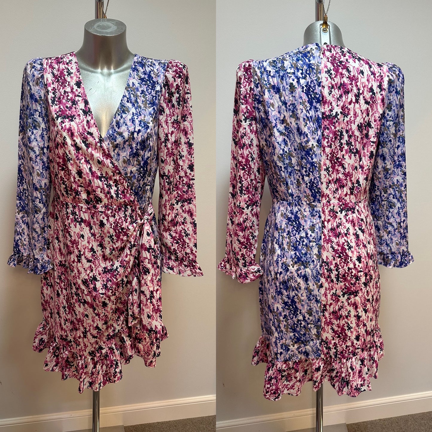 French connection purple and pink print dress size 12