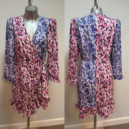 French connection purple and pink print dress size 12