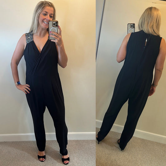 George black sequin jumpsuit size 20