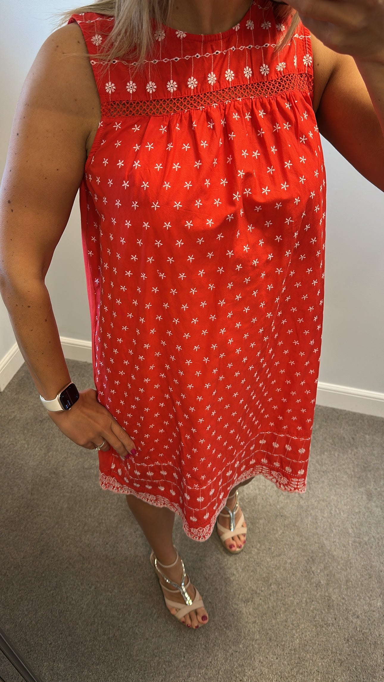 Next red embroidered dress size 14