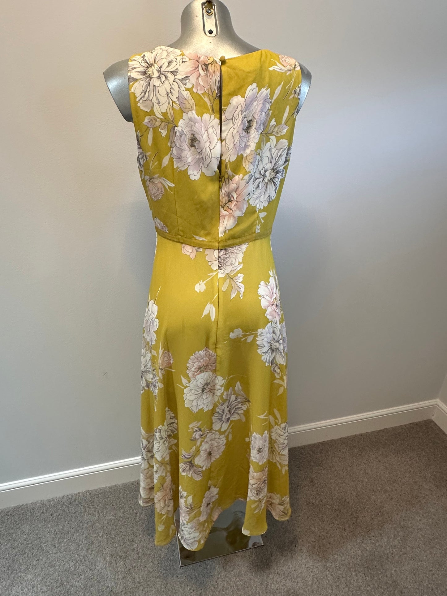 Hobbs yellow floral dress and cardigan size 12