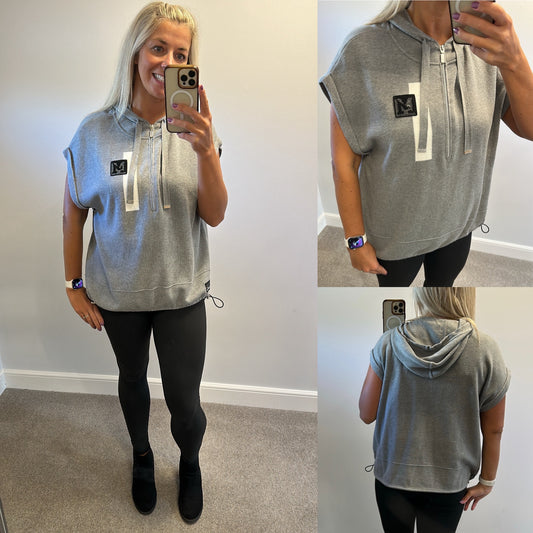Monari grey knit top size 42 would fit upto size 16
