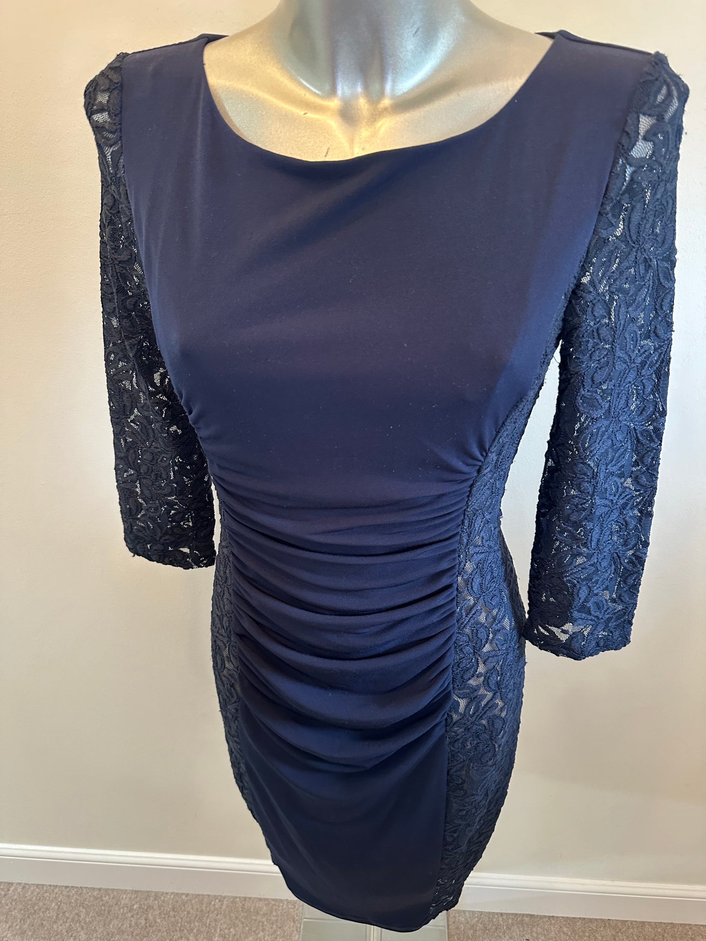 Phase eight navy flattering rouched dress size 12