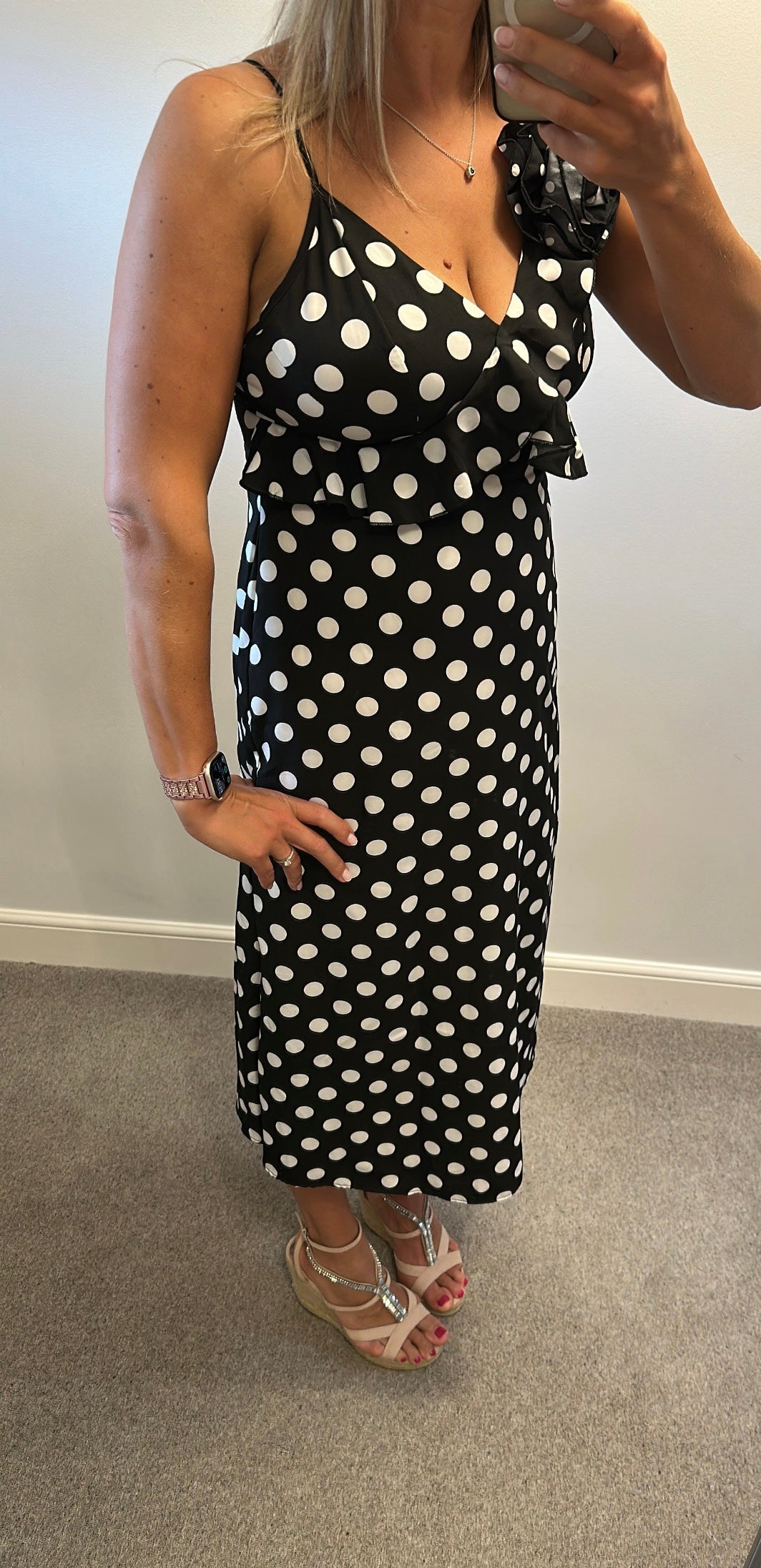Black and white polka dot dress size 12