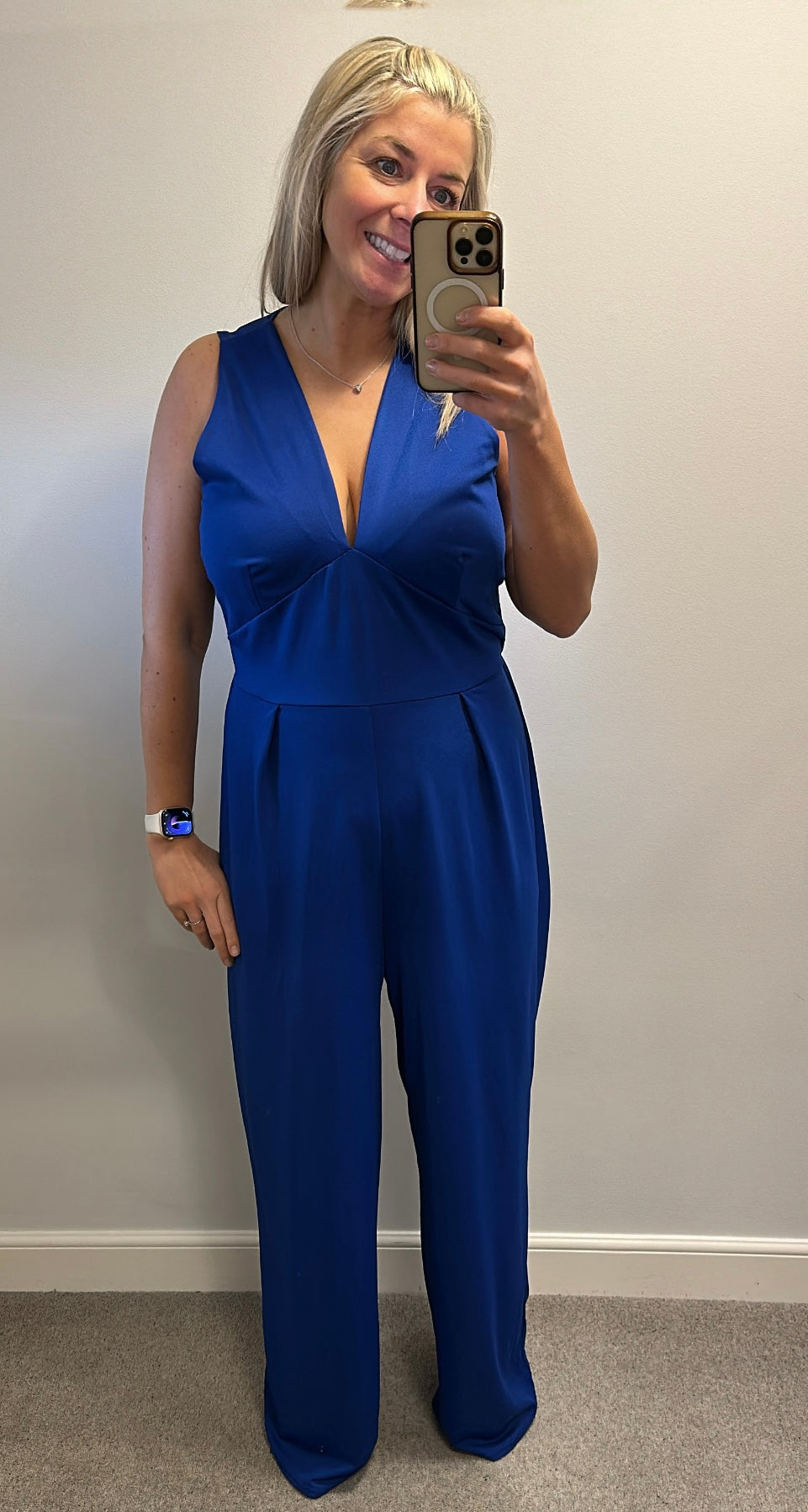 Boohoo blue jumpsuit size 18
