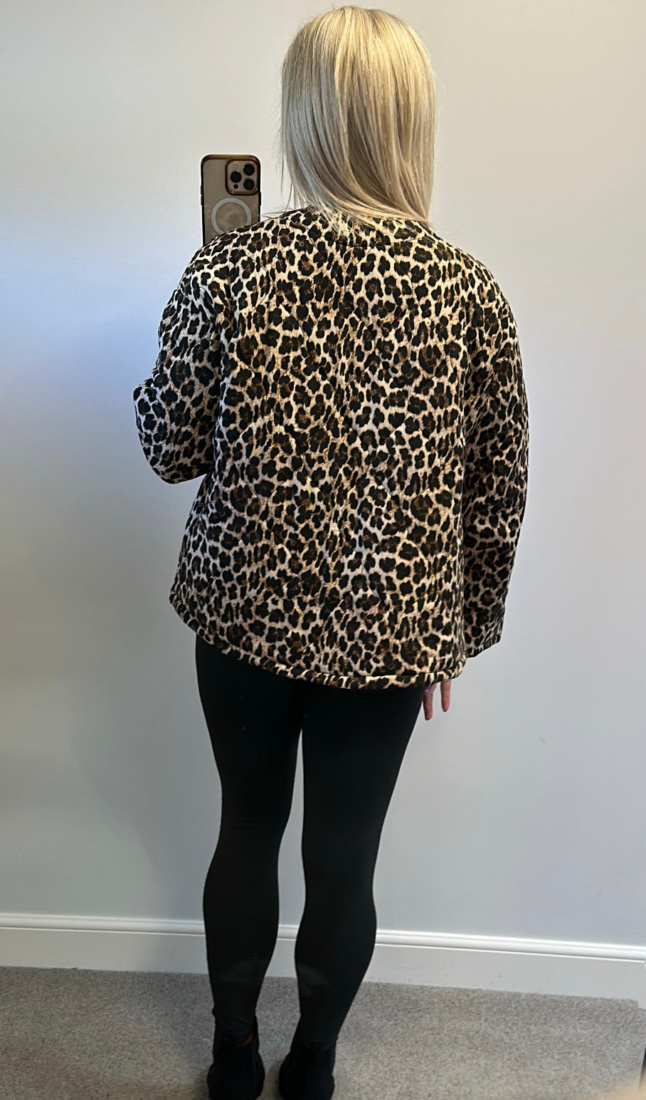 Made in Italy animal print jacket would fit upto size 18