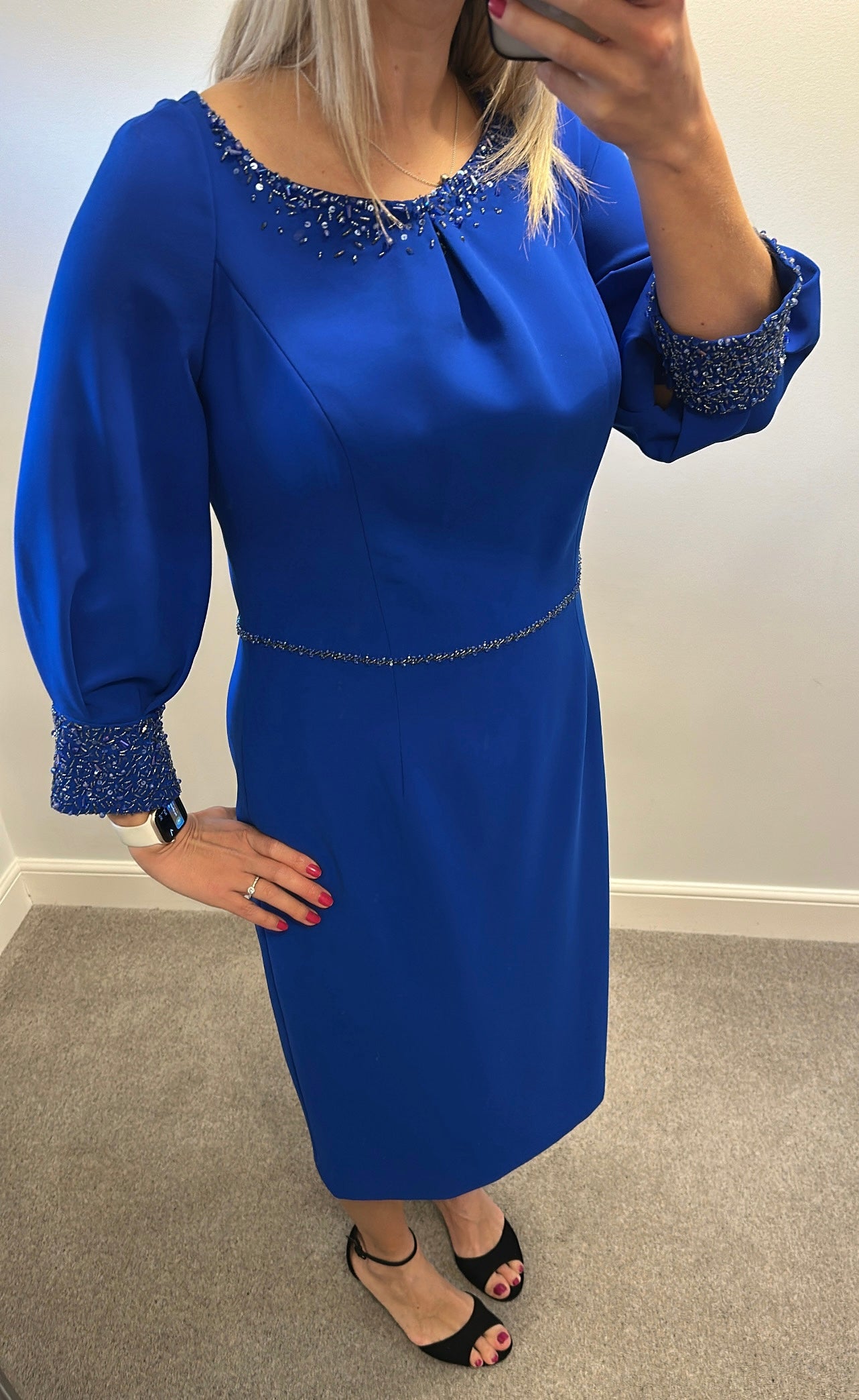 John Charles cobalt blue embellished dress size 16