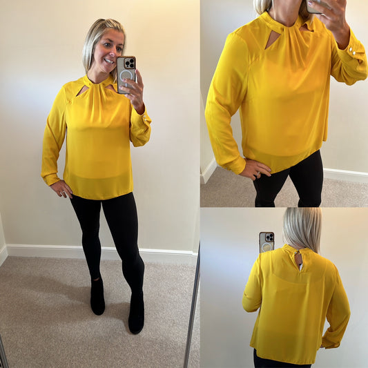 Dorothy Perkins mustard yellow top size 16