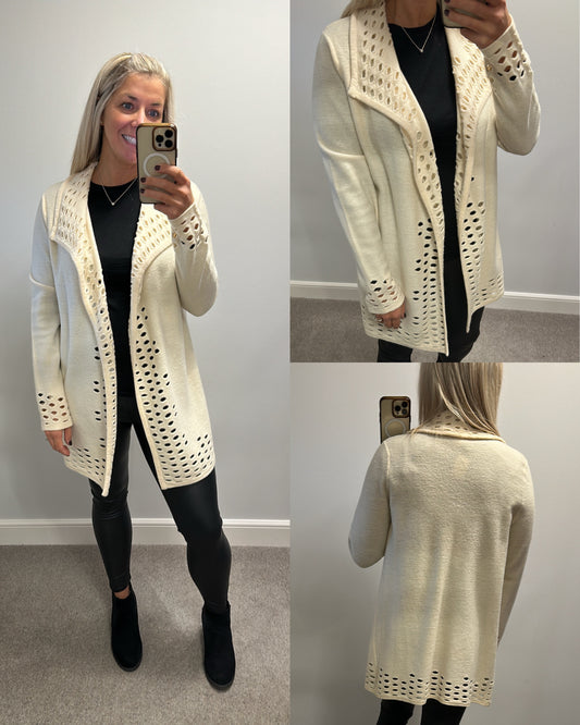 Chicos cream 100% wool cardigan would fit upto size 14 brand new with tags RRP $149