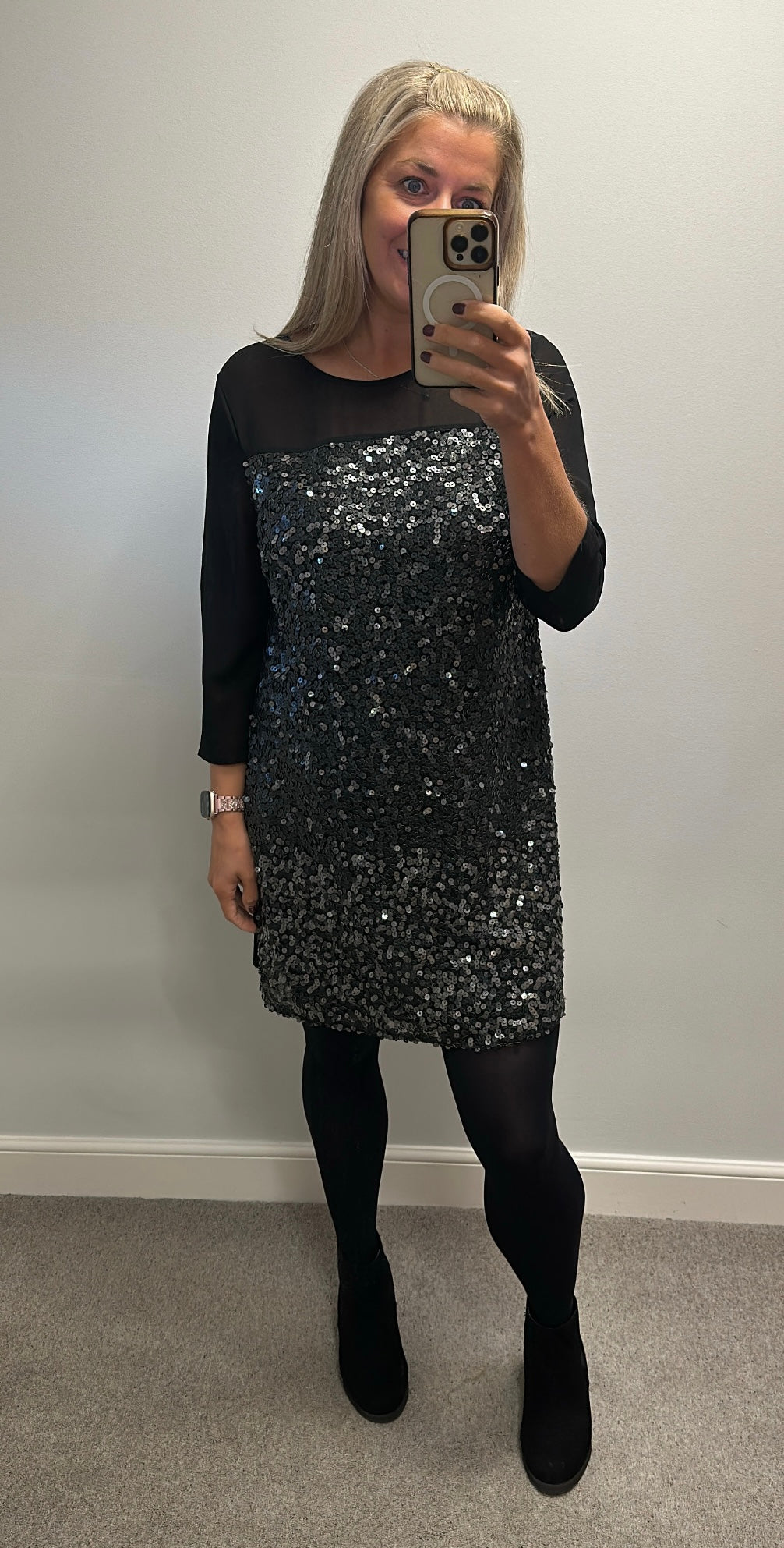 Kaliko black sequin dress size 14