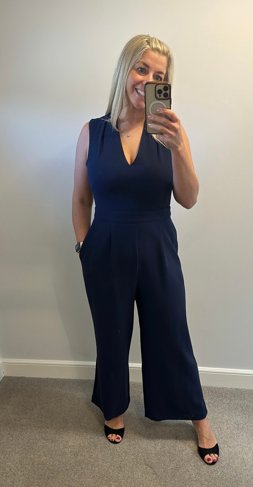 Fenn Wright Manson navy jumpsuit with pockets size 14