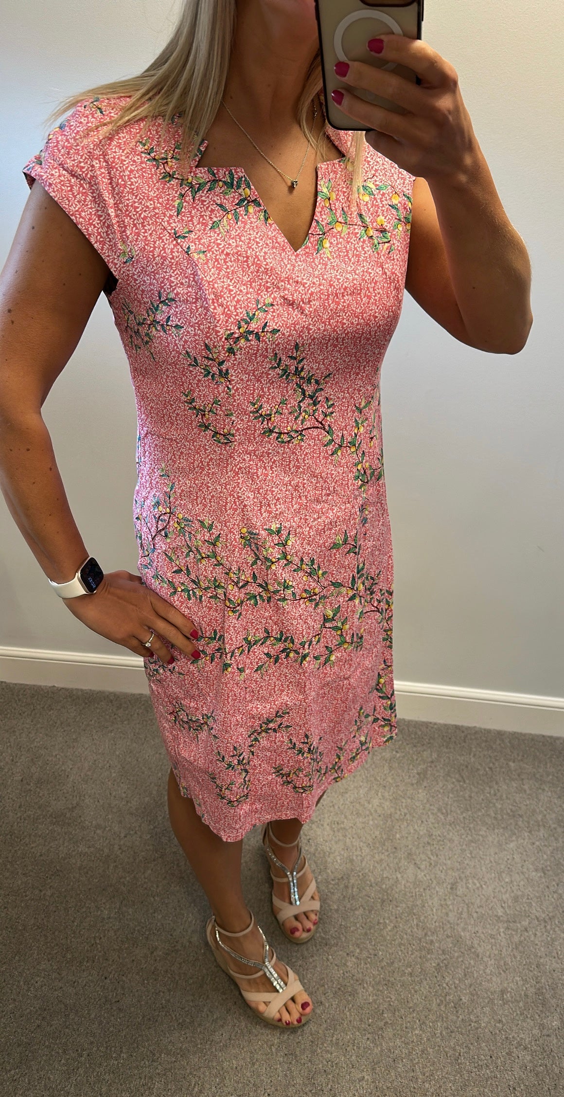 Joe Browns pink floral dress size 16