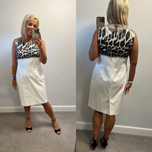 Godske white print dress size 16