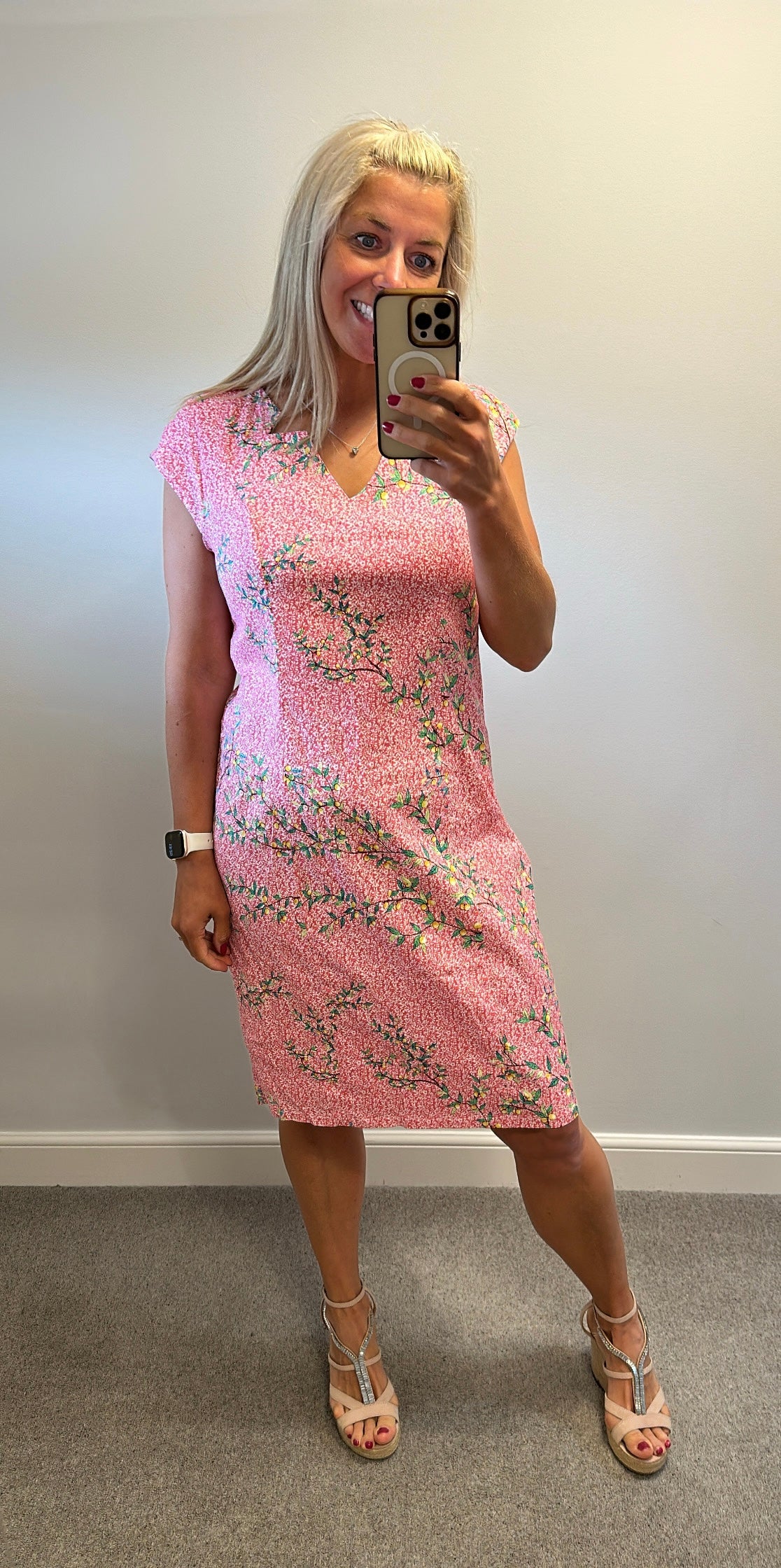 Joe Browns pink floral dress size 16