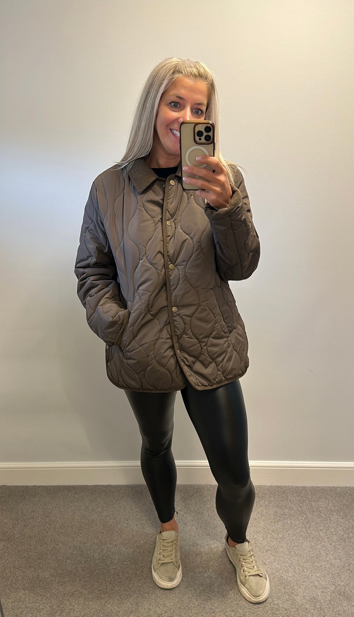 QED brown quilted jacket size M (oversized) would fit upto size 18