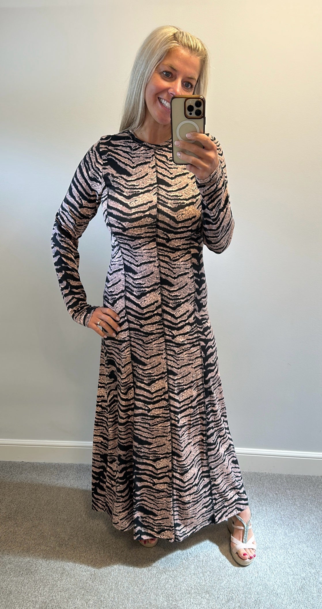 ASOS animal print long dress size 12