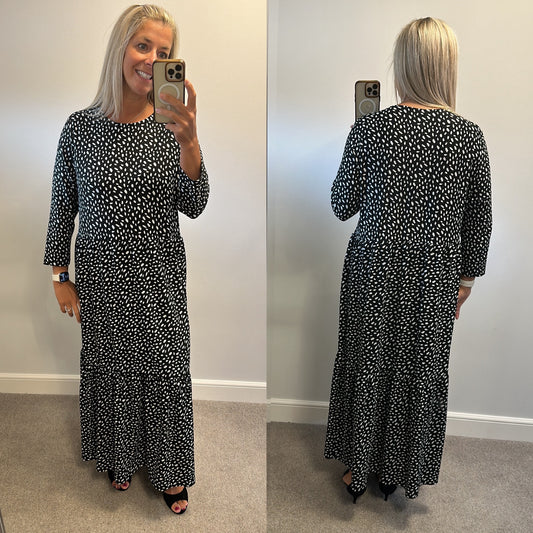 River island Black and white polka dot dress size 16