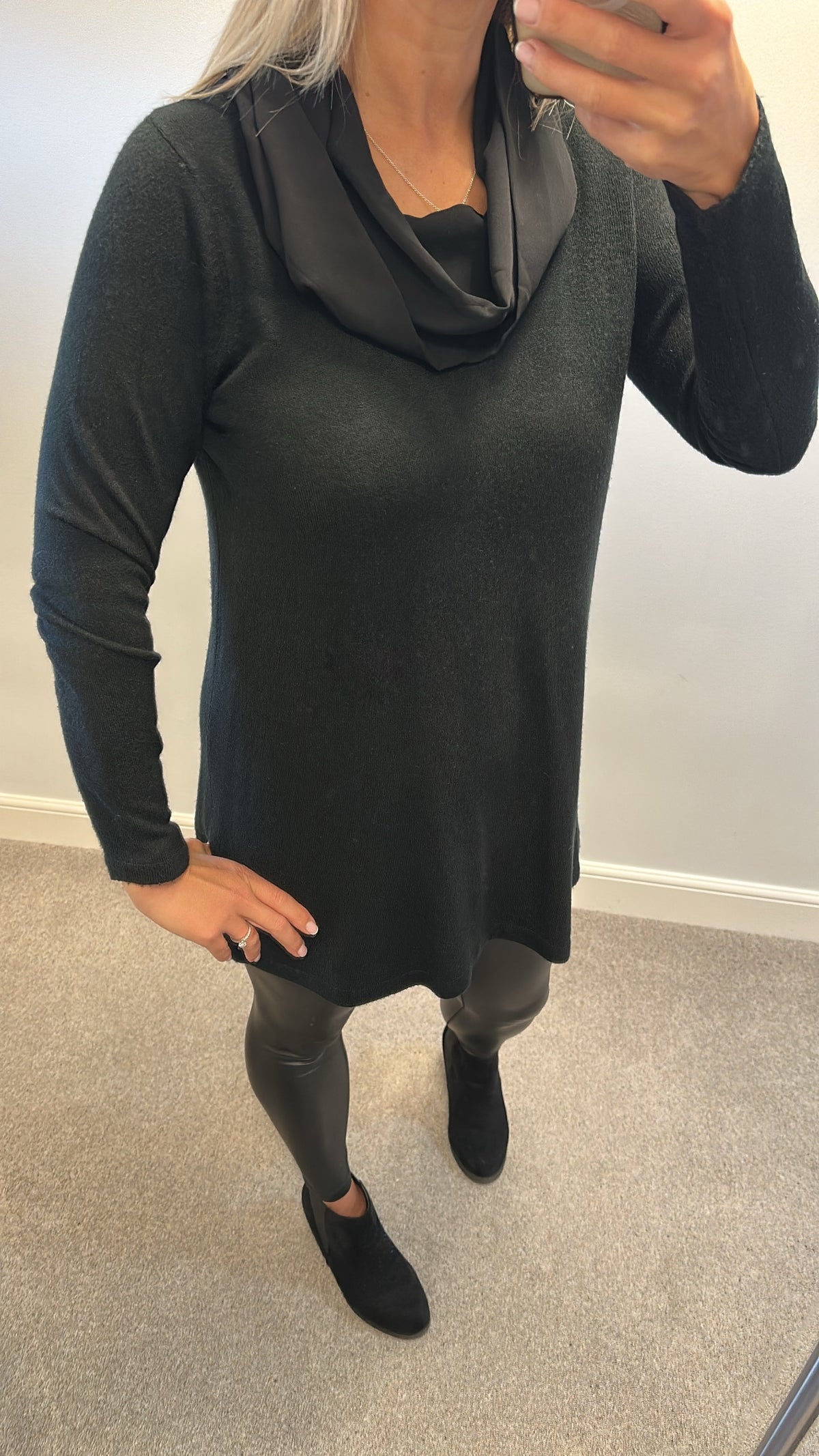 M&S collection black polo neck jumper size 14