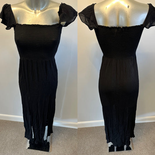 New look black dress with split size S would fit up to size 10