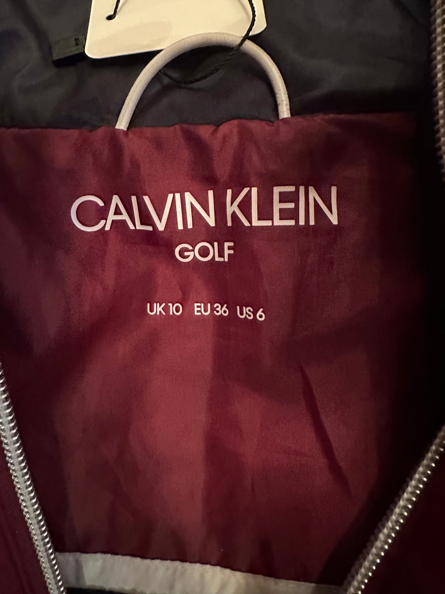 Calvin Klein burgundy quilted jacket size 10