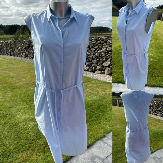 H&M light blue shirt dress size 12