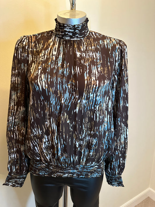 Next brown print blouse size 12