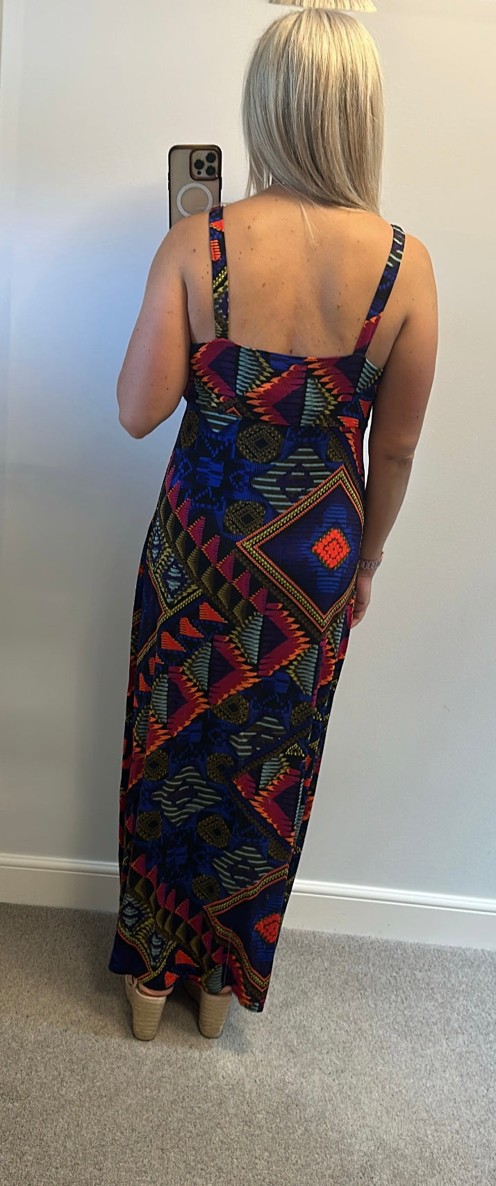 Wallis black print dress size 16