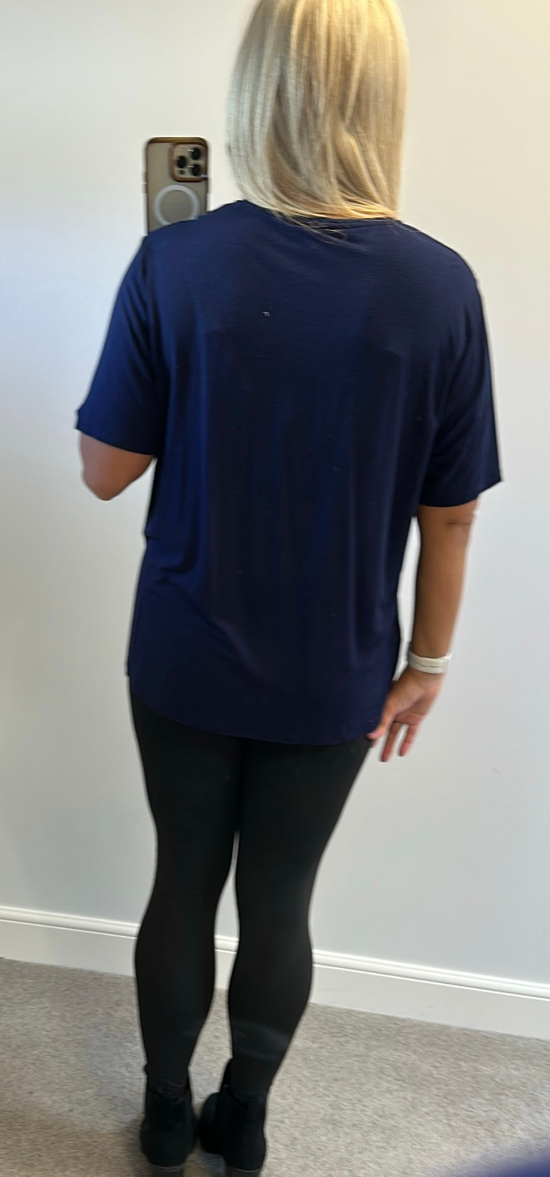 Marble navy sequin top size 4 (UK 18)