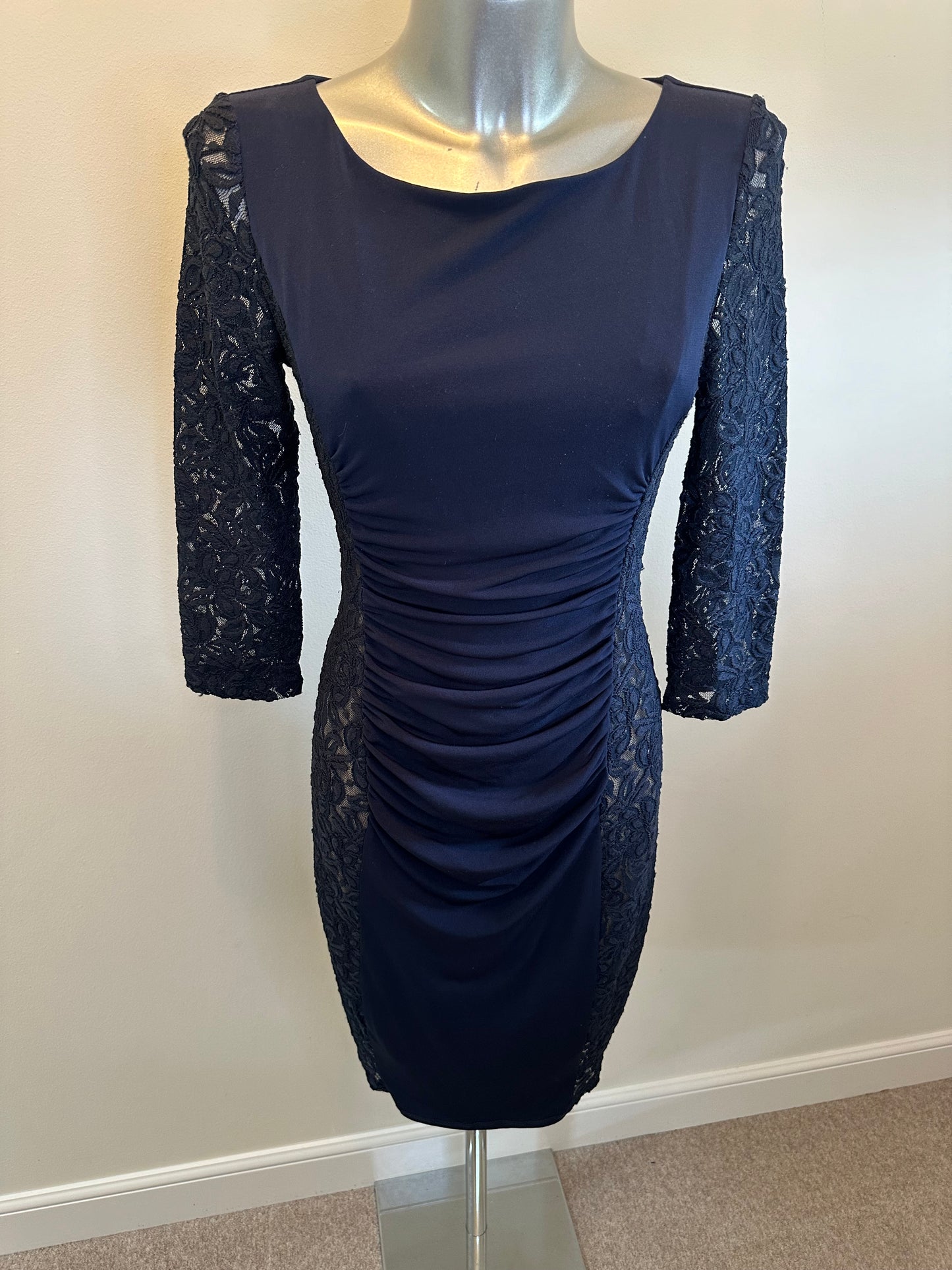 Phase eight navy flattering rouched dress size 12