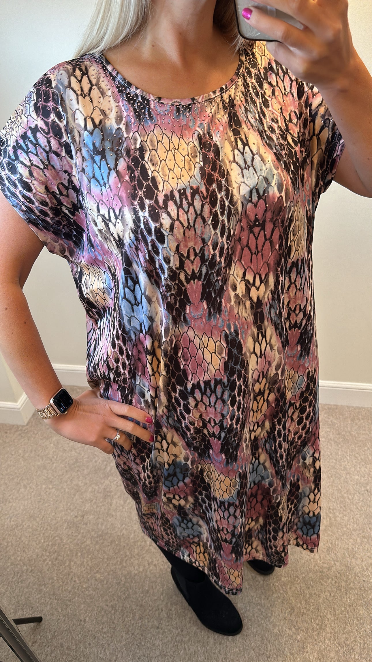 Frank Usher snakeskin print dress size S/M oversized would fit upto size 16