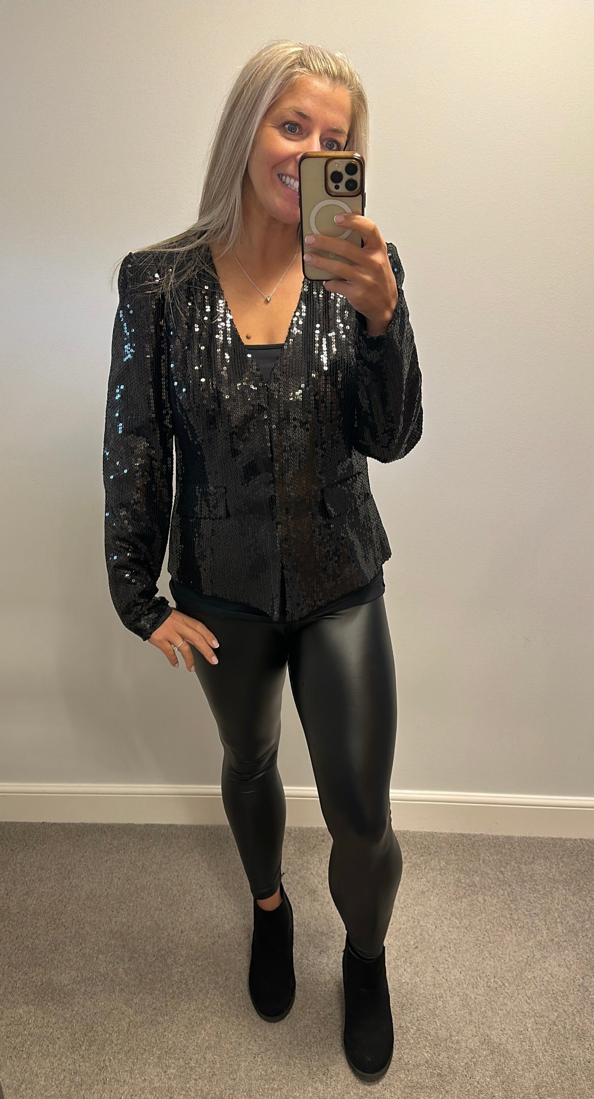 Next black sequin jacket size 14