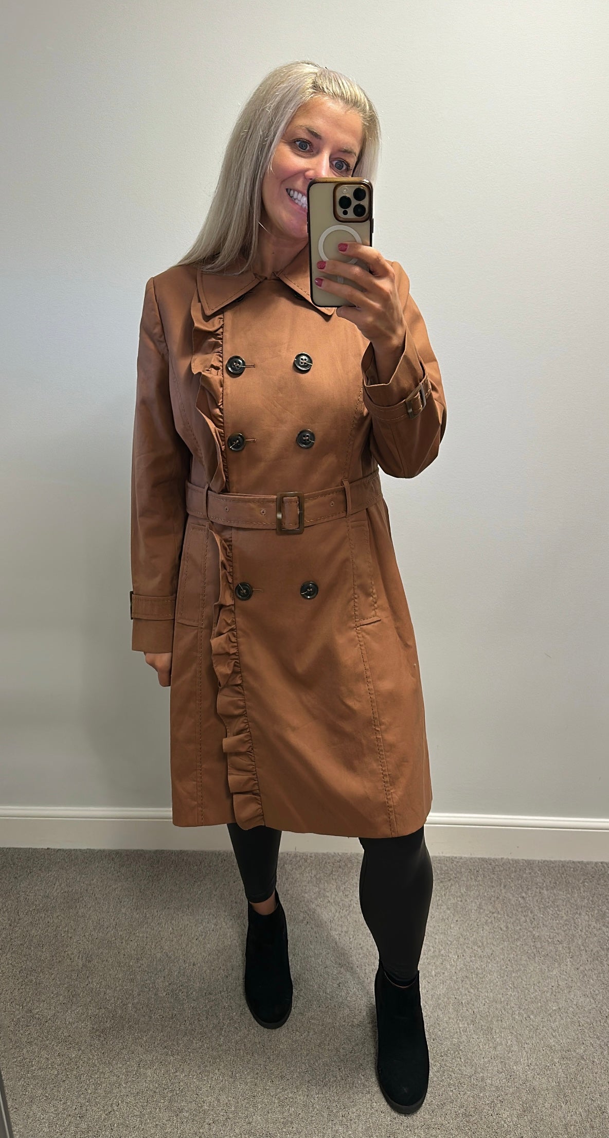 Peruna brown trench coat size 16
