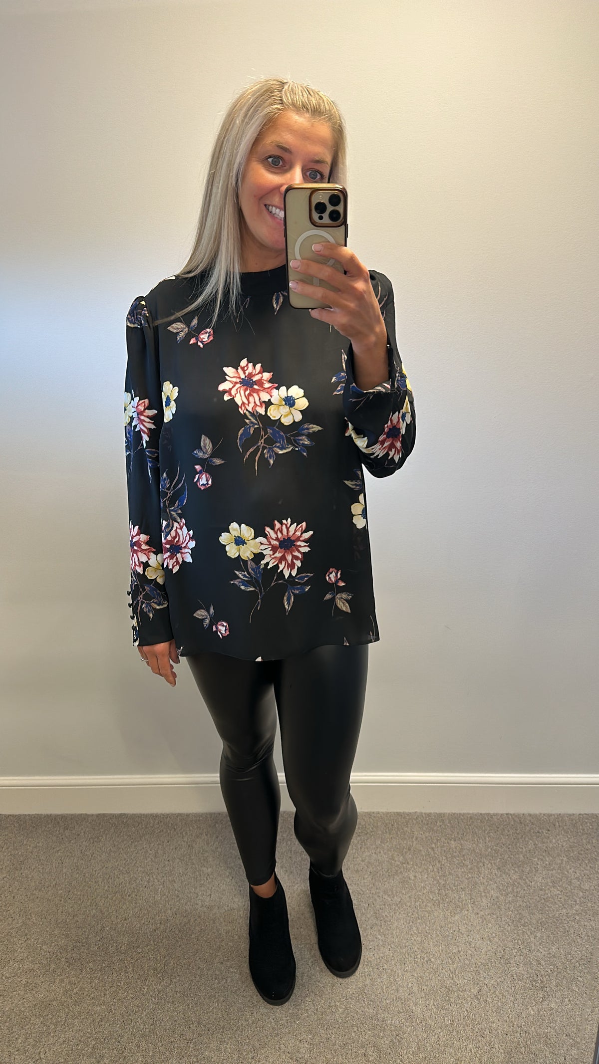Simply be Black floral blouse size 20